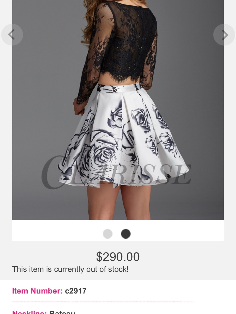 Clarisse White Skater Skirt with Black Floral Print